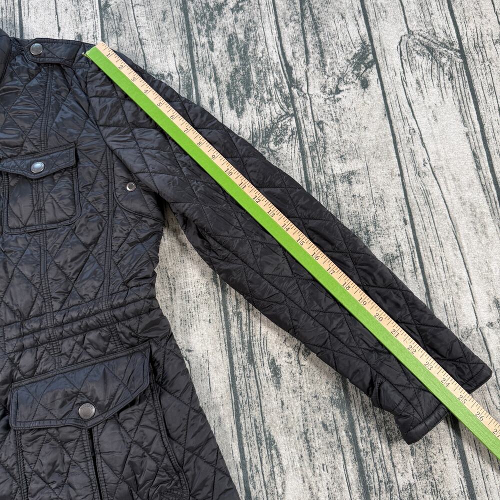 Burberry Brit Quilted Jacket Women XL Black Nova Check Lined Lightweight Coat - Picture 12 of 16